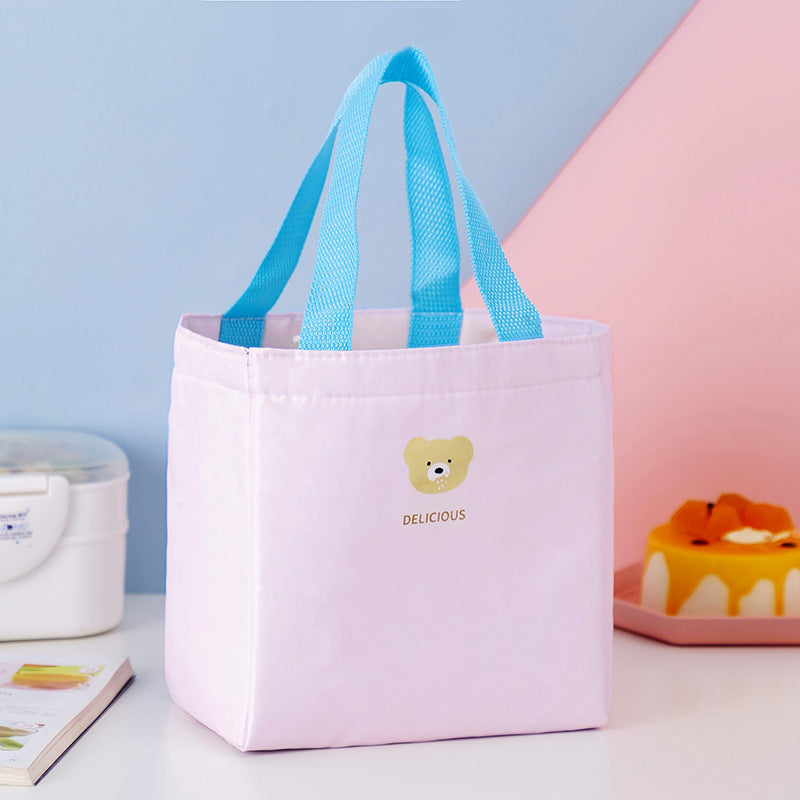 Macaron Color Large-Capacity Portable Lunch Bag – Heat Preservation & Fresh-Keeping