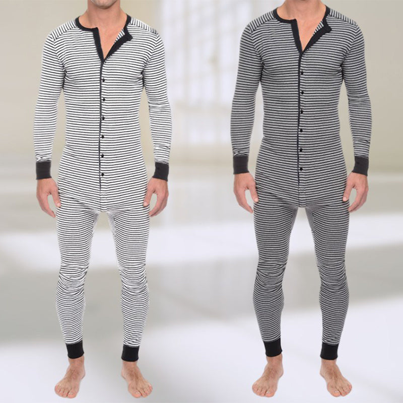 Striped Jumpsuit Skinny Long Sleeve Loungewear