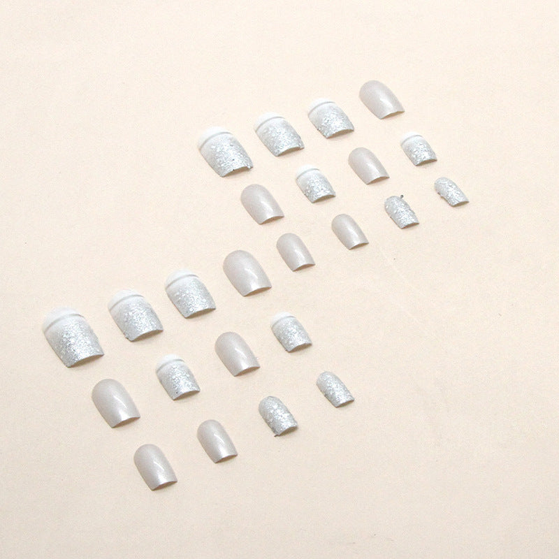 European And American Fashion Square Nail Art Silver Glitter Noble And Elegant