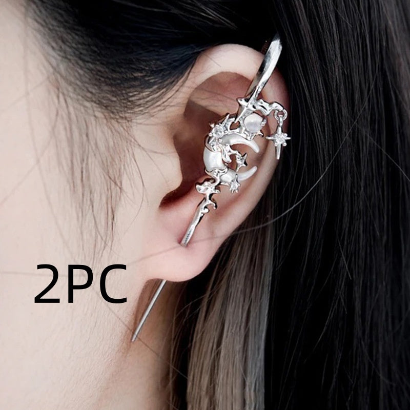 Creative Star Moon Diamond Geometric Fashion Stud Earrings