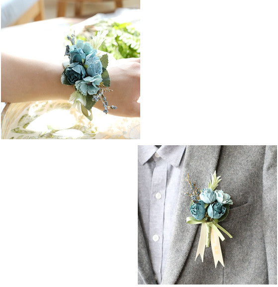 Elegant Groom and Groomsman Corsage with High-End Silk Flowers