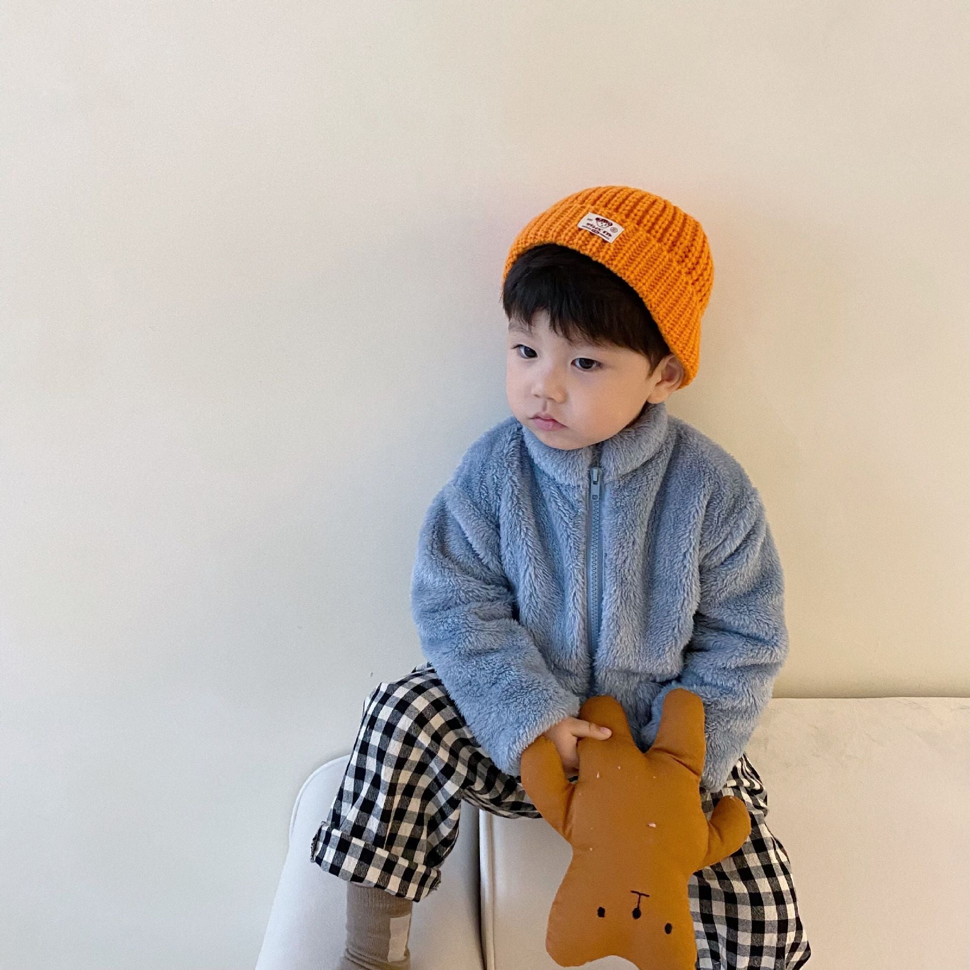 Kids Sherpa Fleece Jacket Full Zip Winter Outerwear