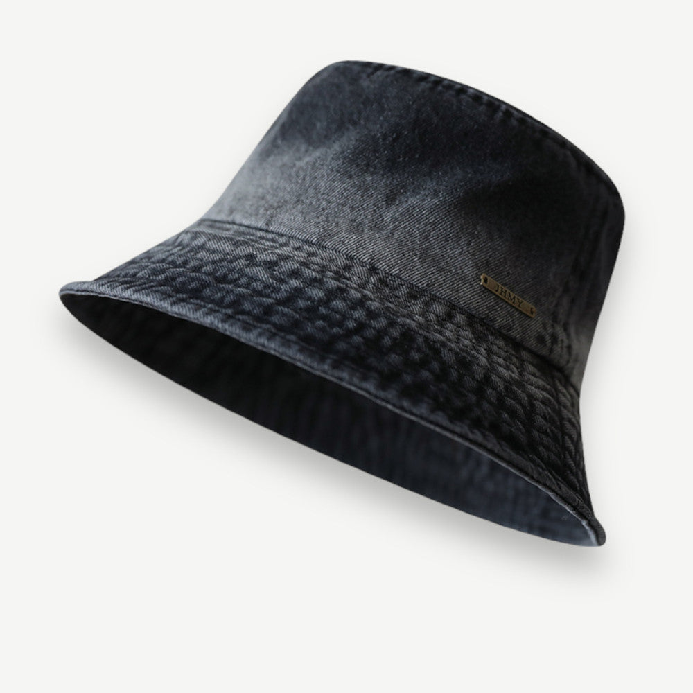 Washed Tie-Dye Cotton-Polyester Fisherman’s Hat with Short Brim