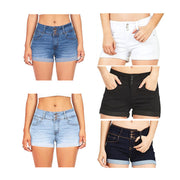 Elastic Waist Denim Hot Pants – Women's Color Cloth Casual Shorts
