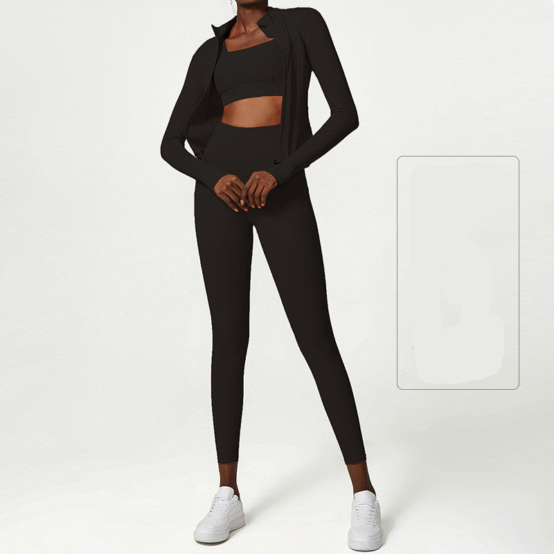 Nude Yoga Wear Jacket Pants Set