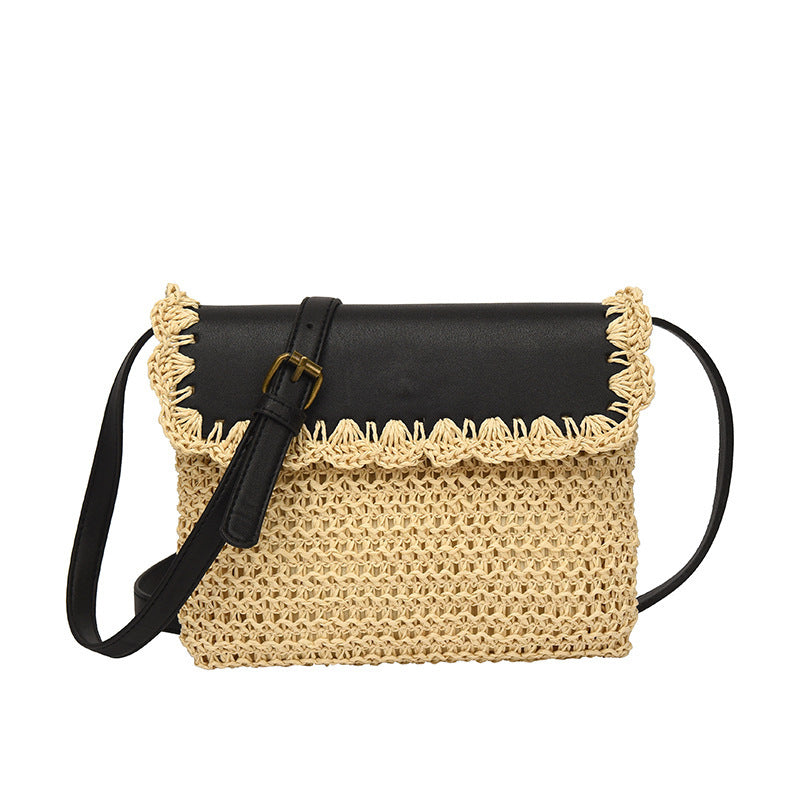 Women’s Straw Mori Style Western All-Matching Beach Crossbody Bag