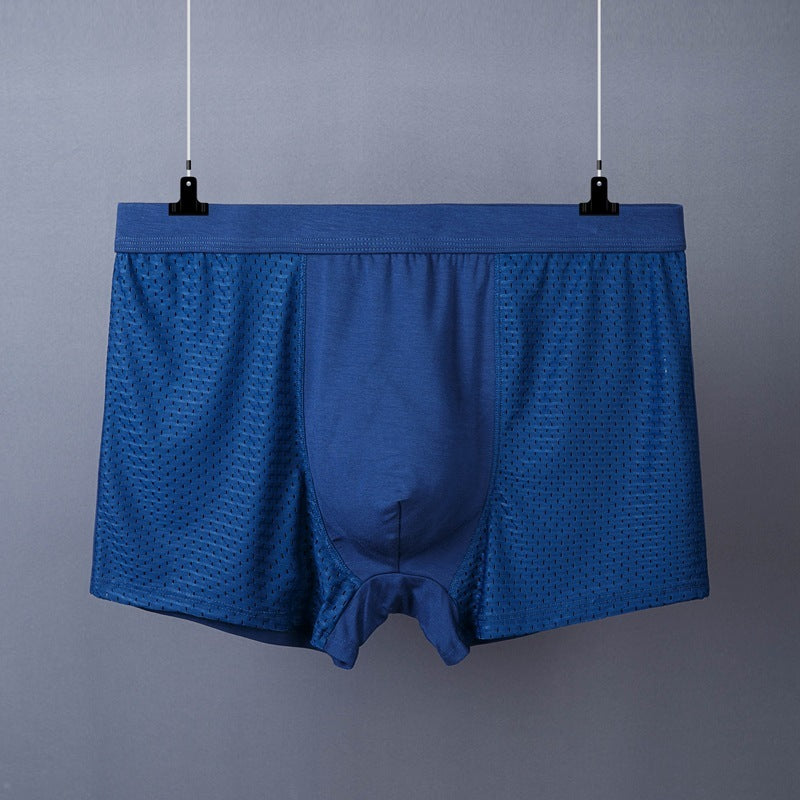 Men’s Ice Silk Boxer Shorts – Plus Size Breathable Mesh Underwear