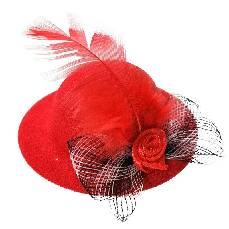 Headdress Toy Mesh Flower 7cm Pet Hat