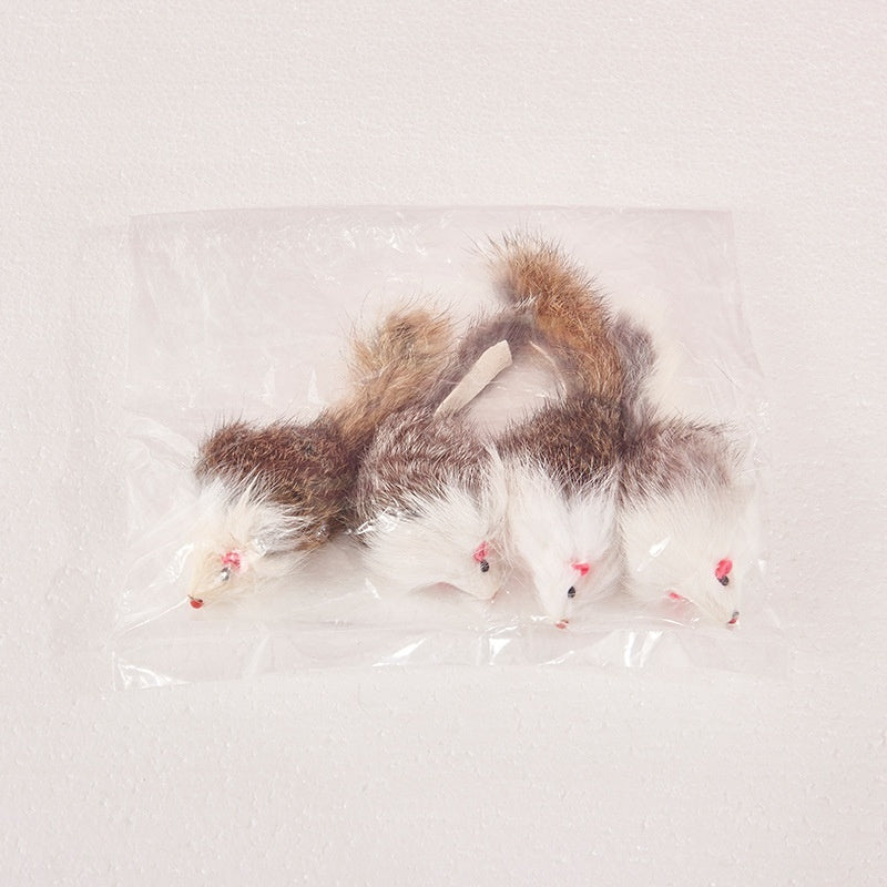 Cat Two-color Leather Rabbit Fur Large Mouse Toy