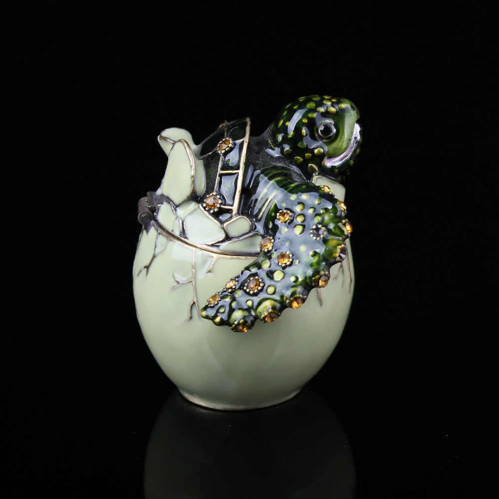 Eggshell Turtle Jewelry Box Home Ornament