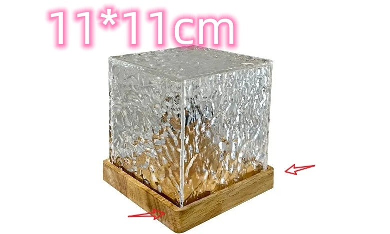 LED Water Ripple Projection Crystal Table Lamp with RGB Dimmable Ambient Night Light
