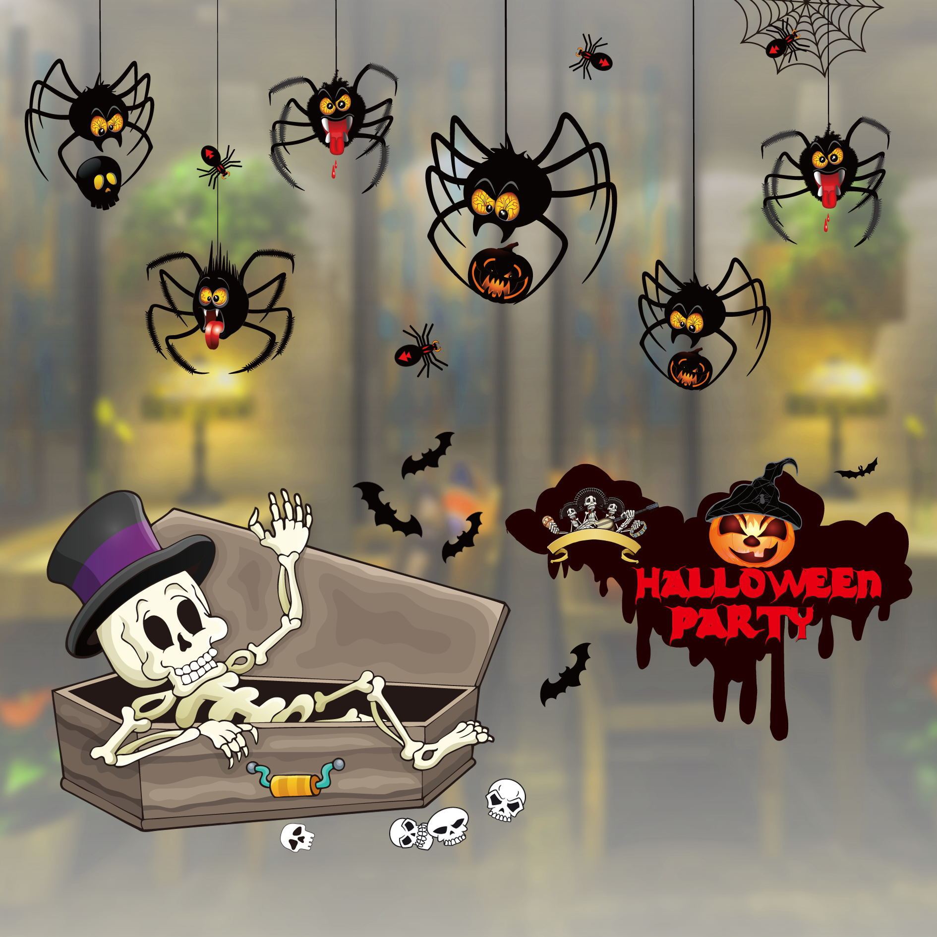 Halloween Decoration Kindergarten Stickers Glass Door
