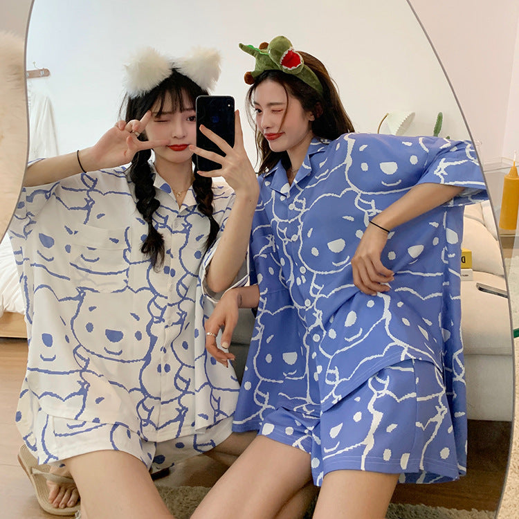 Cute Bear Korean Style Homewear Suit