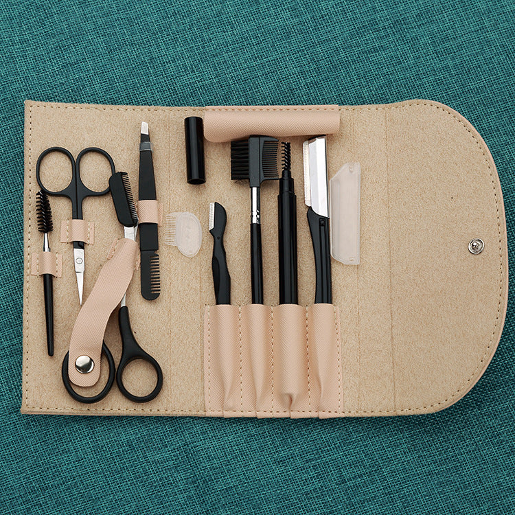 8-Piece Beauty Tools Set – Eyebrow Scraper, Tweezers & Grooming Kit