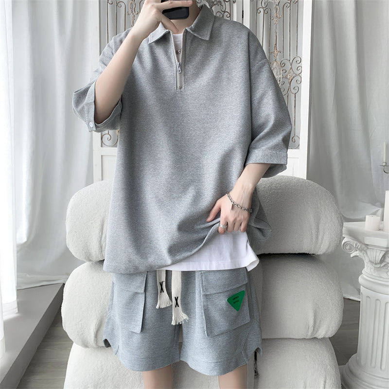 Set Men's Casual Sports Sleeve Shorts