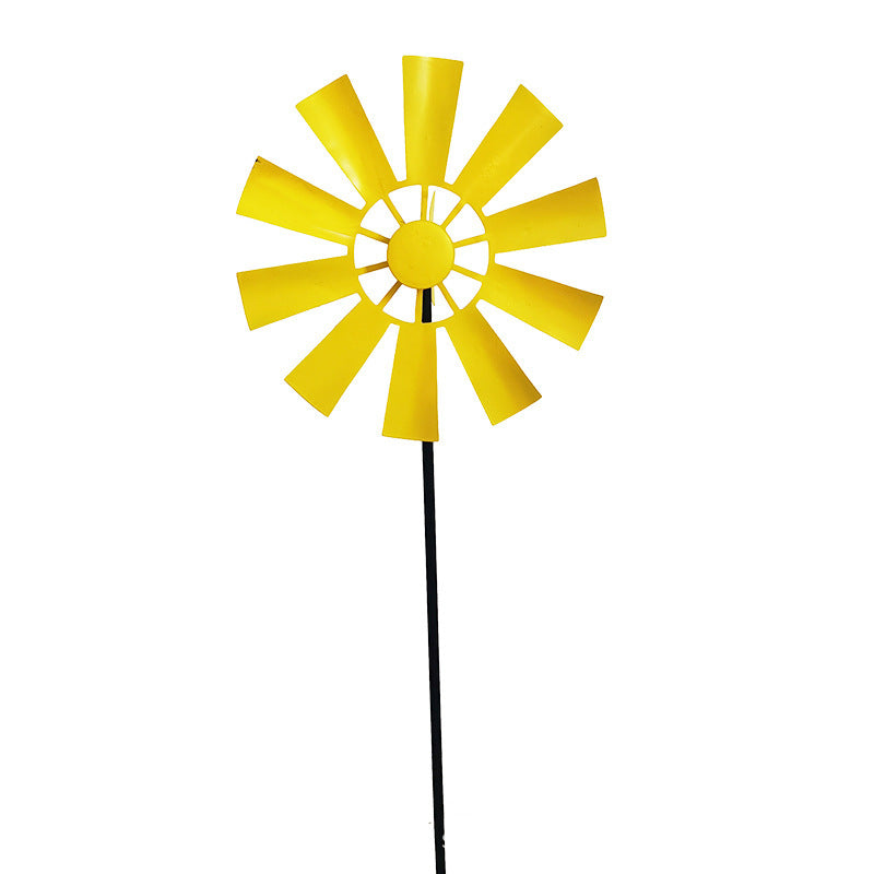 Garden Plug-in Rotating Windmill Metal Craft Ornament