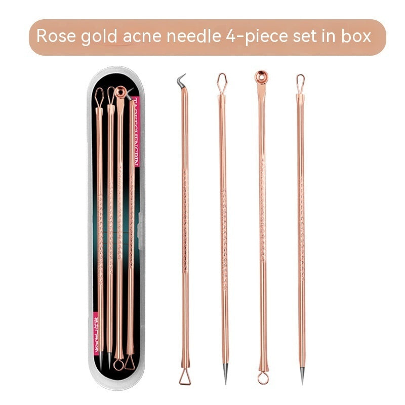 Double-Headed Facial Beauty Needle Set – 4-Piece Blackhead & Acne Extractor Kit