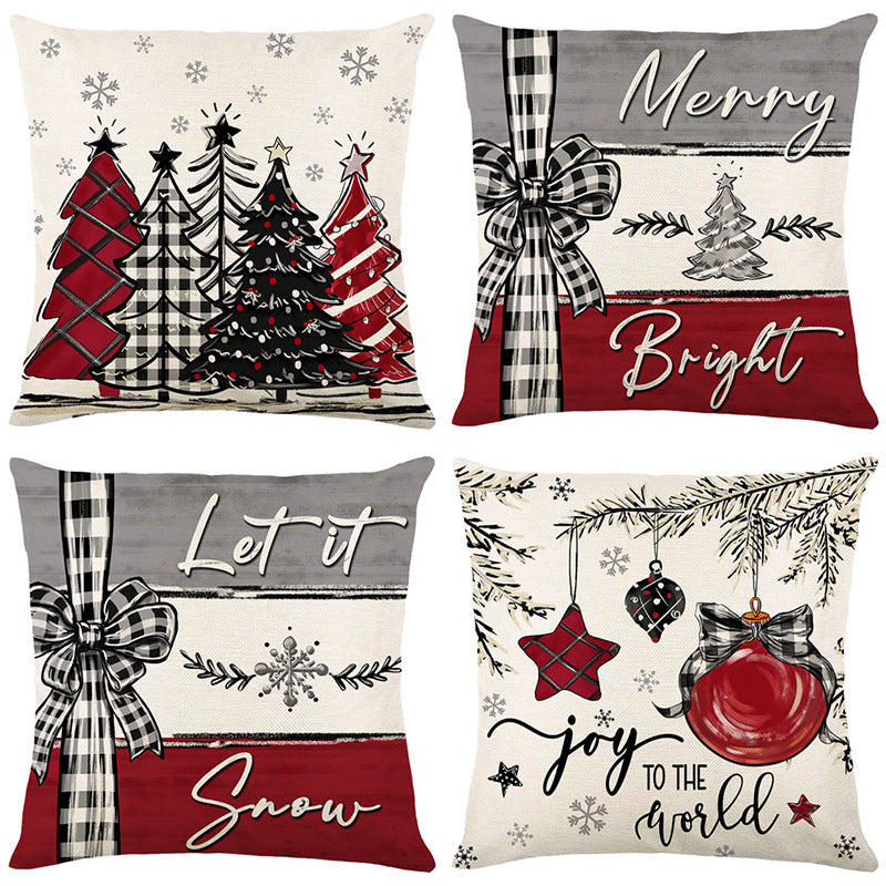 Merry Christmas Cushion Cover Pillowcase 2024 Holiday Home Decor