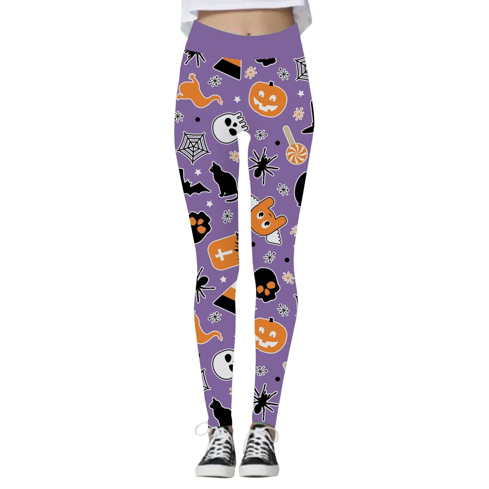 Halloween Women's Yoga Pants Pumpkin Skull