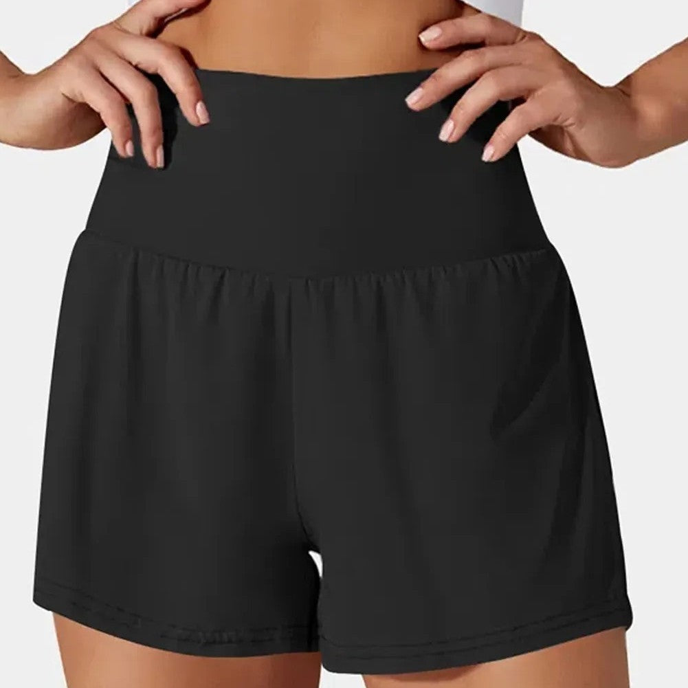 Black Pocketed Wide Waistband Swim Shorts