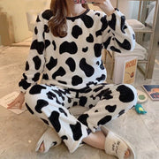 Women's Korean Style Flannel Fleece Loungewear Relaxed Fit