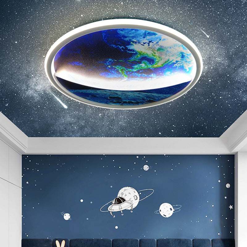 New Creative Planet Ceiling Smart Eye Protection Round Earth Children's Light