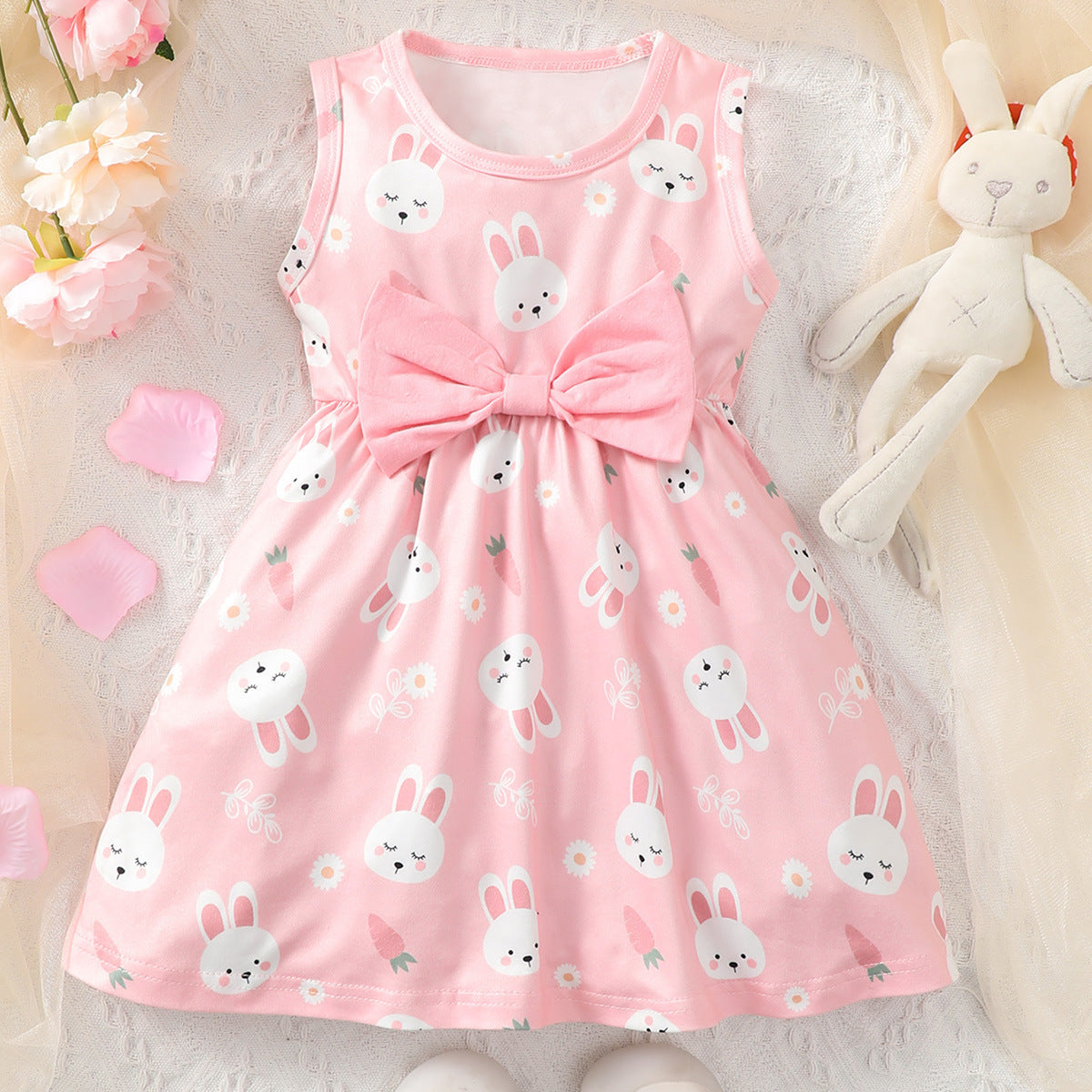 Cute Rabbit Print Baby Dress – Summer Infant Skirt Outfit