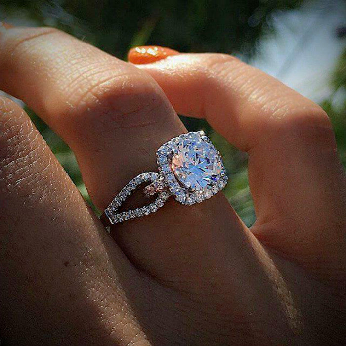 European And American Wedding Engagement Silver Rings