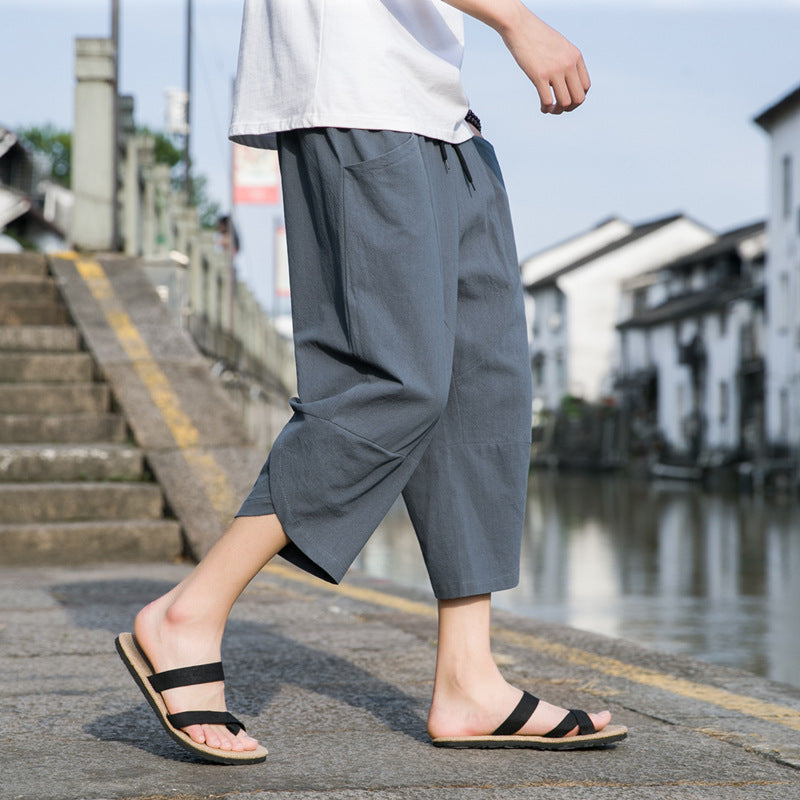 Men’s Linen Beach Pants – Thin Casual Comfortable Summer Trousers