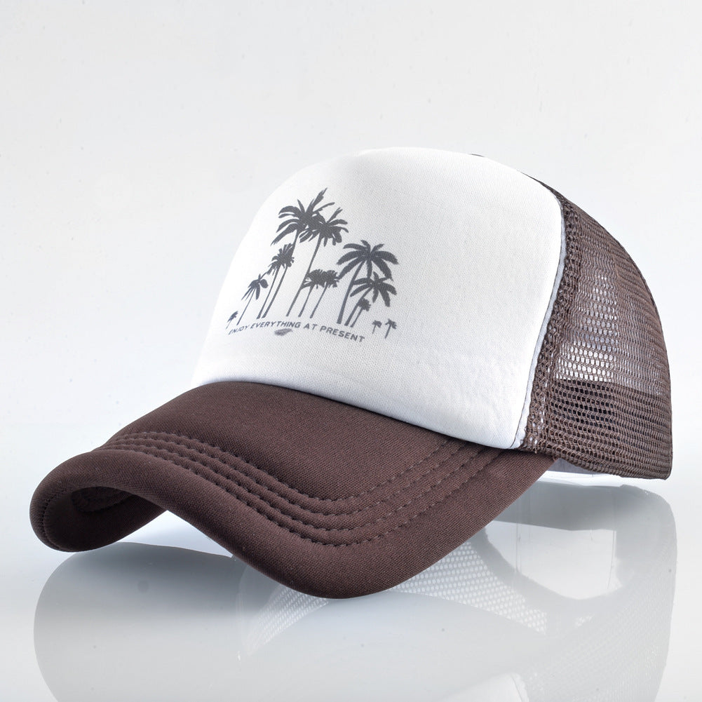 Summer Holiday Wide Brim Baseball Cap for Men and Women with Hip-Hop Flower Print