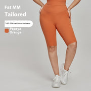 Nylon Plus Size Sports Shorts High Waist