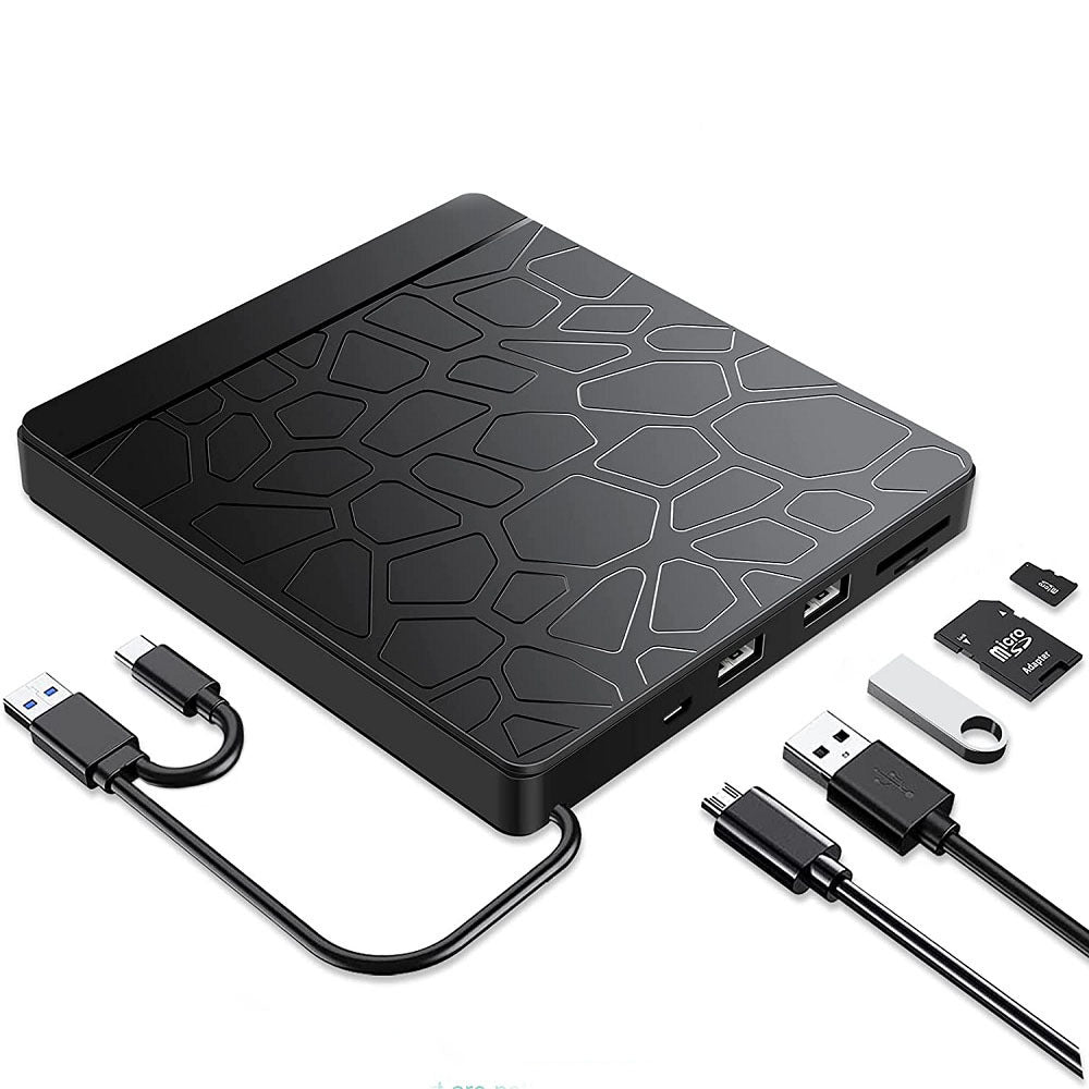 5-in-1 Multi-function External Optical Drive – Notebook Recording & Playback