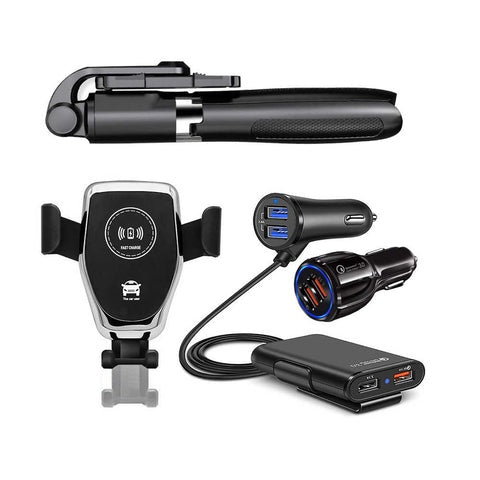 Car Charger Accessories Set – USB-C/USB-A Fast Charge Kit (12V/24V)