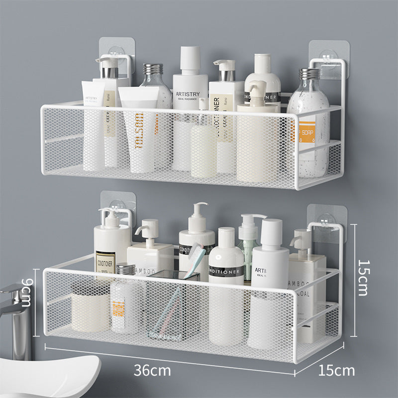 No-Drill Wall-Mounted Bathroom Shelf – Shower Shampoo Organizer & Toilet Accessories
