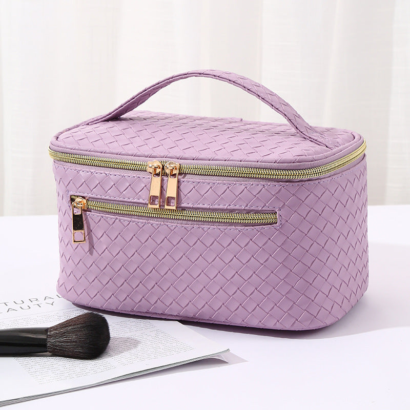 Square Handle Cosmetic Bag – Portable Toiletry Travel Makeup Storage