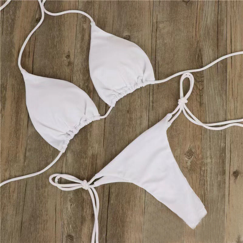 Women's Solid Color Two Piece Bikini Milk Silk Regular