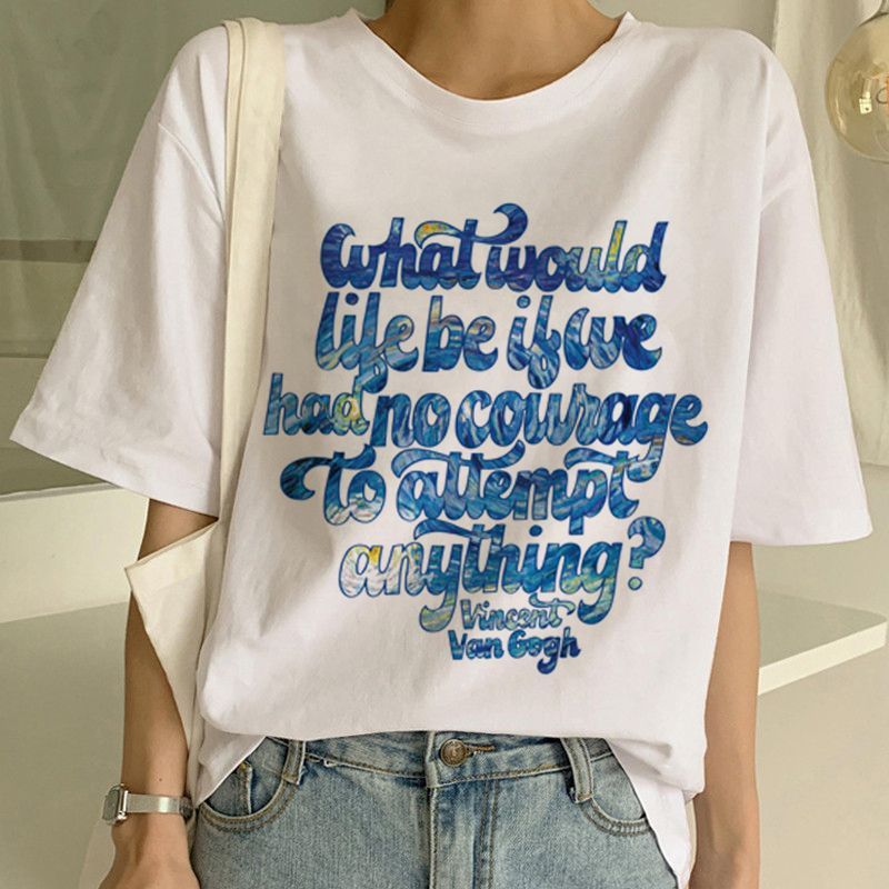 Women's Modal Art Print T Shirt Van Gogh Regular