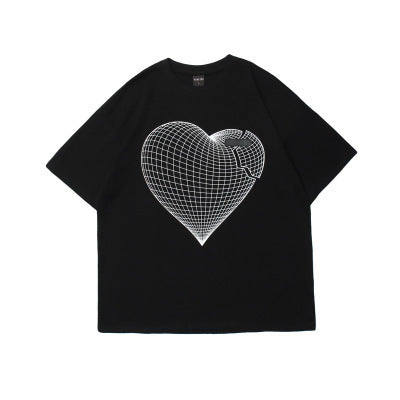 Love Short-sleeved T-shirt Women Early Spring New Design Sense Couple Half-sleeved