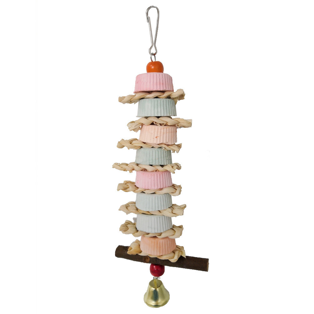Parrot Calcium Supplement Bite Grinding Stone Bite String Straw Corn Husk Toy