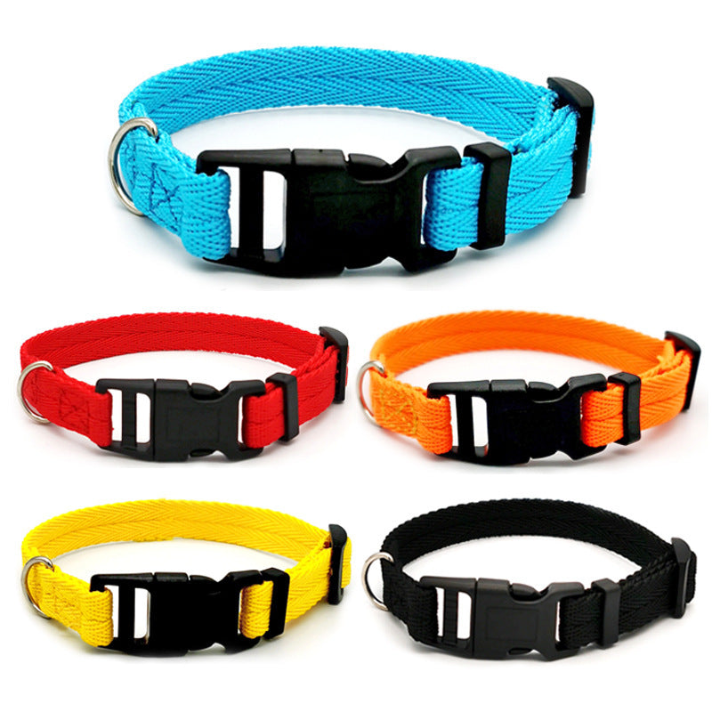 New Solid Color Dog Collar Anti-strain Medium