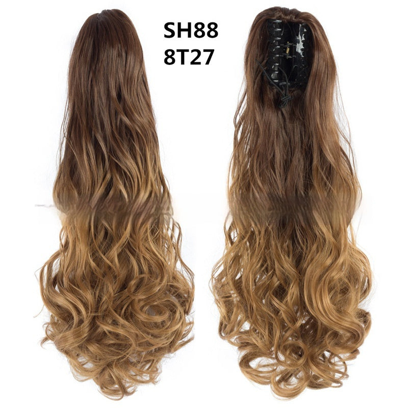 Colorful Long Curly Clip-On Ponytail Wig – Vibrant & Heat-Resistant