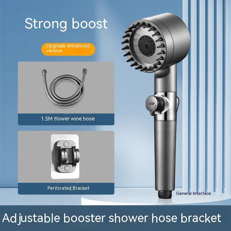 3-Gear Adjustable High-Pressure Shower Head – Household Bath Nozzle with Hose