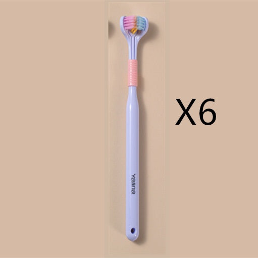Three-Sided Macaron Soft Bristle Toothbrush – Deep Clean, Safe & Portable