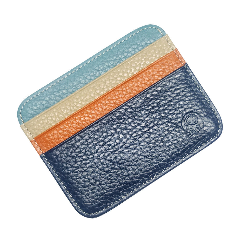 Slim Cowhide Leather Card Holder Unisex Oil Wax Finish