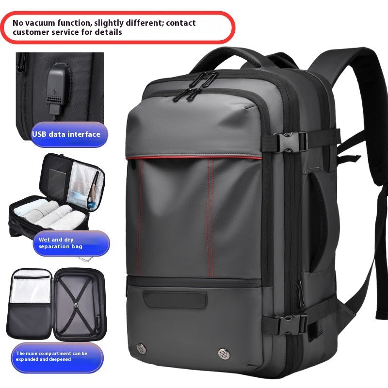 Men's Expandable Vacuum Oxford Compression Backpack Solid