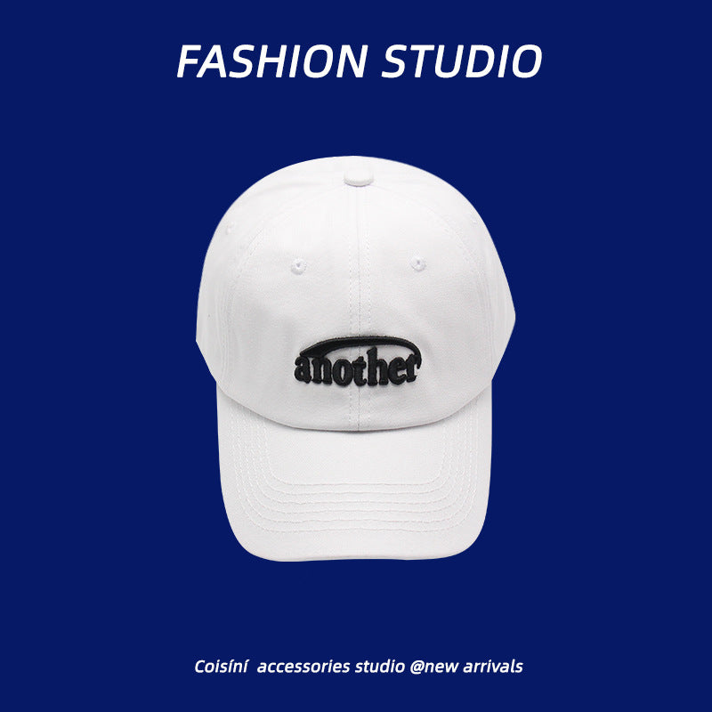 Washed Distressed Letters Embroidery Peaked Cap