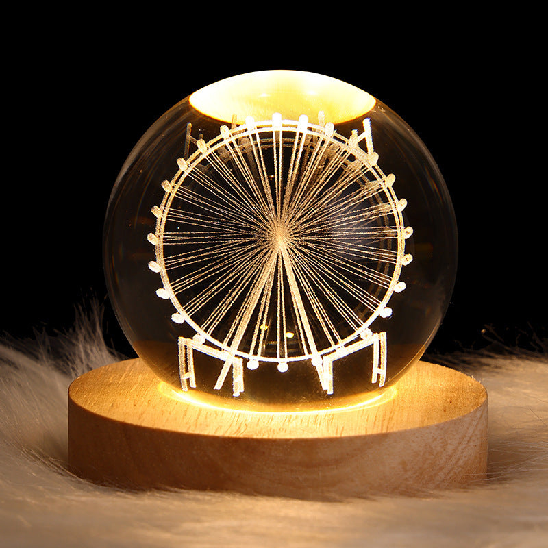 Luminous Starry Sky Moon and Planets Crystal Ball Night Lamp Projection Light