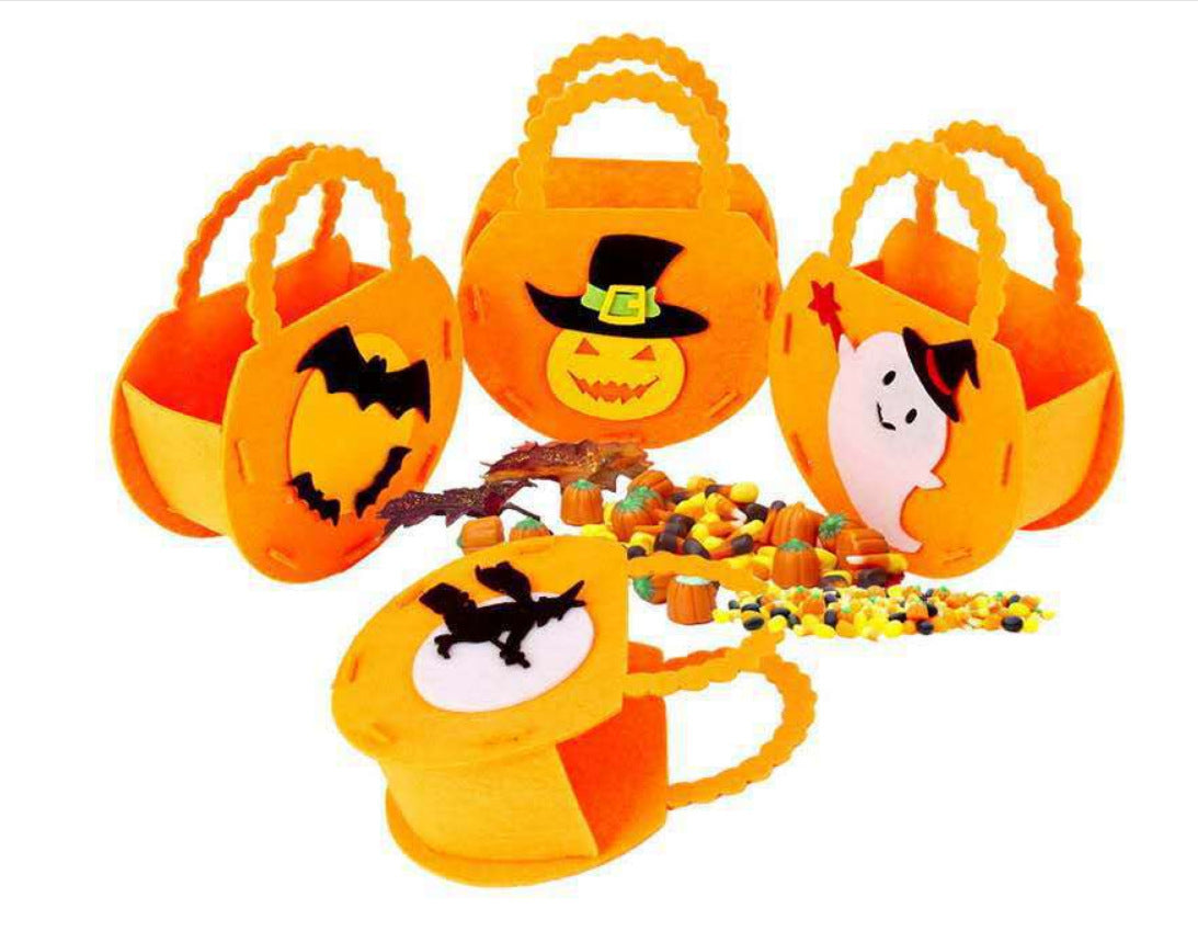 Halloween Pumpkin Candy Bag – Creative Trick or Treat Gift Basket for Cookies and Party Favors