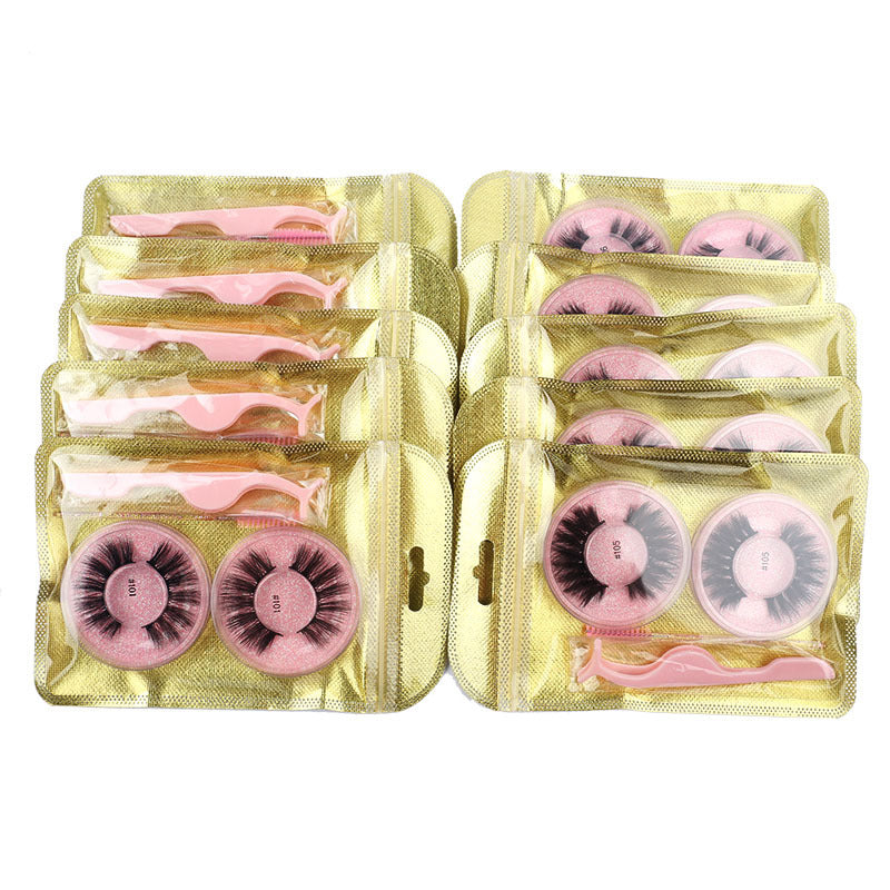 Natural Mink False Eyelashes – Round, Fluffy, Reusable Lash Extension Set
