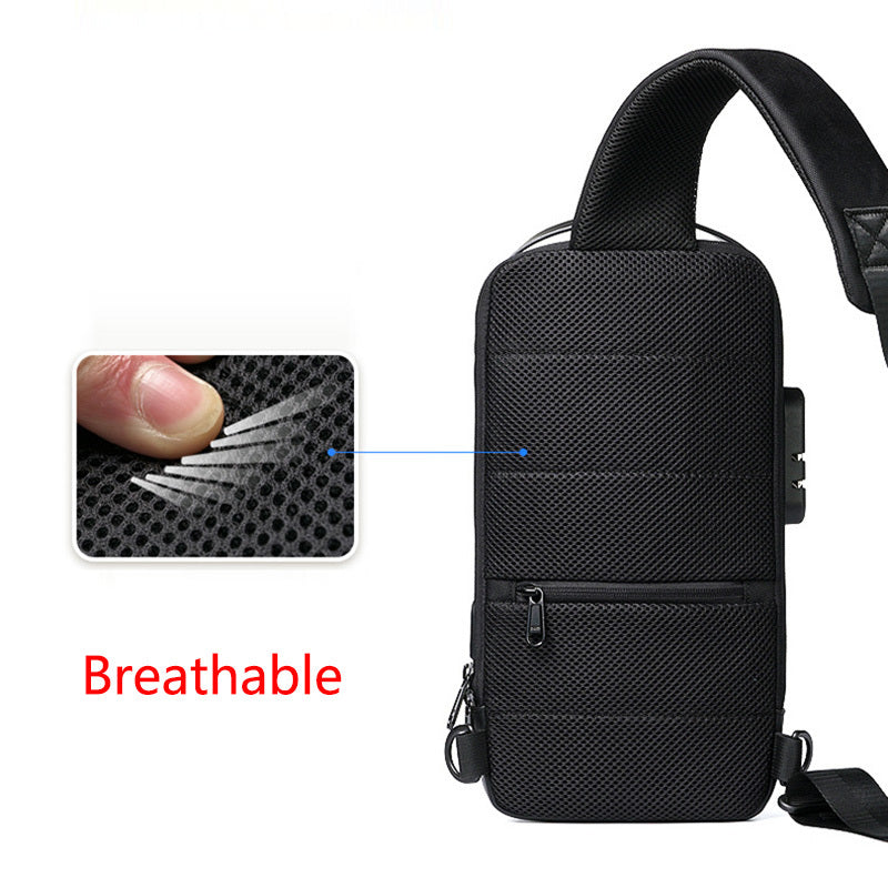 Waterproof USB Anti-Theft Oxford Crossbody Sling Bag for Men